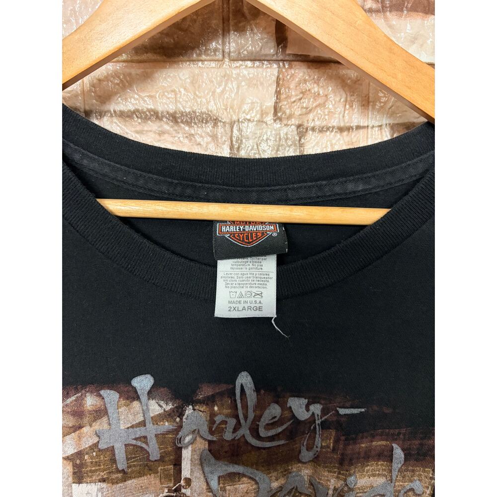 Vintage Harley Davidson Size 2XL St Charles Black Biker - Picture 3 of 4